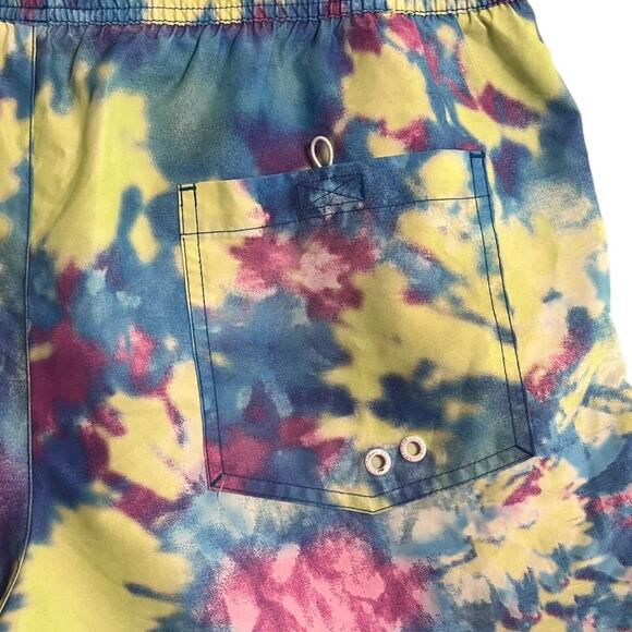American Eagle Mens Swimming Trunks Retro Tie Dye Swim Board Shorts - Picture 6 of 8